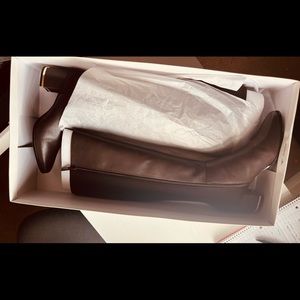 Calvin Klein women’s Freeda tall leather boots ,coffee bean color